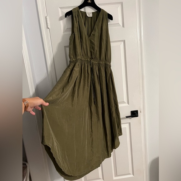 Giada Forte Forte Habutai Silk Self-Tie Empire Dress size 3 Italy Olive Green - Picture 8 of 16